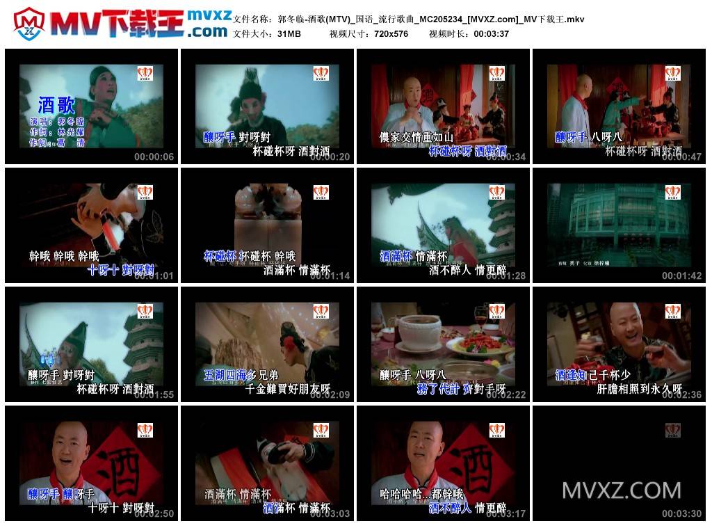 郭冬临-酒歌(MTV)_国语_流行歌曲_MC205234